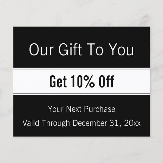 Modern Black and White Template Business Discount チラシ (正面)
