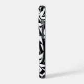Modern Black and White Urban Calligraphy Custom Na iPhoneケース (左側面)