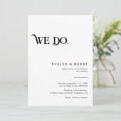 Modern Black and White We Do Wedding 招待状 (スタンド正面)