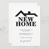 Modern Black and White We’ve Moved New Home 案内状 (正面/裏面)