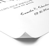 Modern Black and White Wedding Guest Book Poster ポスター (角)