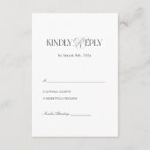 Modern Black and White Wedding Response  エンクロージャーカード (正面)