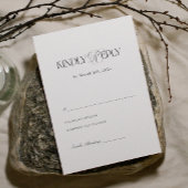 Modern Black and White Wedding Response  エンクロージャーカード