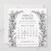 Modern Black and White Wedding Save The Date   セーブザデート (正面)