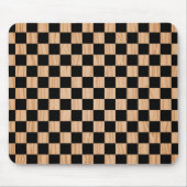 Modern Black and Wood Art Square Pattern マウスパッド (正面)