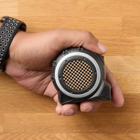 Modern Black and Wood Art Square Pattern メジャー (ホーム)