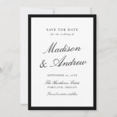 Modern Black Border Photo Wedding セーブザデート (正面)