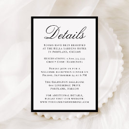 Modern Black Border Wedding Details エンクロージャーカード