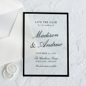 Modern Black Border Wedding Save the Date アクリル招待状