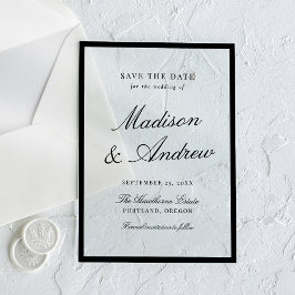 Modern Black Border Wedding Save the Date アクリル招待状