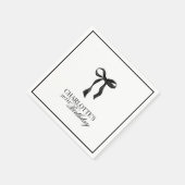 Modern Black Bow Birthday スタンダードカクテルナプキン (角)