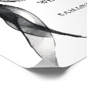 Modern Black Bow Bridal Shower Welcome Sign ポスター (角)