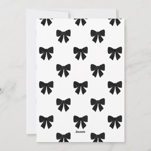 Modern Black Bow Christmas Photo シーズンカード (裏面)