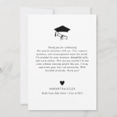 Modern Black Bow Graduation Party サンキューカード (裏面)