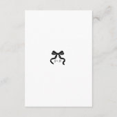 Modern Black bow Wedding Details Enclosure Card  エンクロージャーカード (裏面)