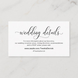 Modern black calligraphy, Wedding Details, website エンクロージャーカード
