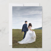 Modern Black Classic Photo Wedding セーブザデート (裏面)
