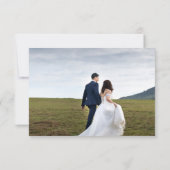 Modern Black Classic Photo Wedding 出欠カード (裏面)