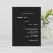 Modern Black Classic Photo Wedding 招待状 (スタンド正面)