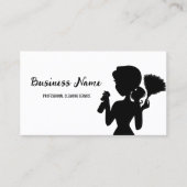 Modern Black Cleaning Service Housekeeper Maid 名刺 (正面)