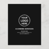 Modern Black Cleaning Services Photo Logo QR チラシ (裏面)