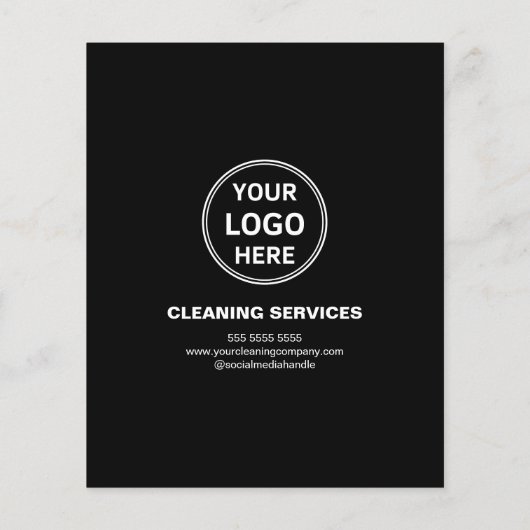 Modern Black Cleaning Services Photo Logo QR チラシ (裏面)