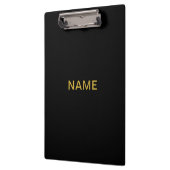 Modern Black Clipboard with Personalized Name Desi クリップボード (左)
