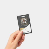 Modern Black Corporate Employee Photo ID Badge バッジ (手持ち)