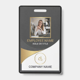 Modern Black Corporate Employee Photo ID Badge バッジ