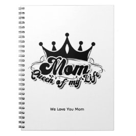 Modern Black Crown, MOM Queen of my life  ノートブック