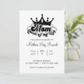 Modern Black Crown MOM Queen of my life Invitation 招待状 (スタンド正面)
