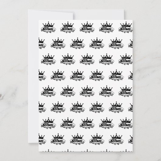 Modern Black Crown MOM Queen of my life Invitation 招待状 (裏面)