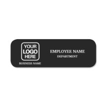 Modern Black Custom Business Name Tag