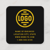 Modern Black Custom Logo and QR Code Square Busine スクエア名刺 (正面)