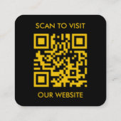 Modern Black Custom Logo and QR Code Square Busine スクエア名刺 (裏面)