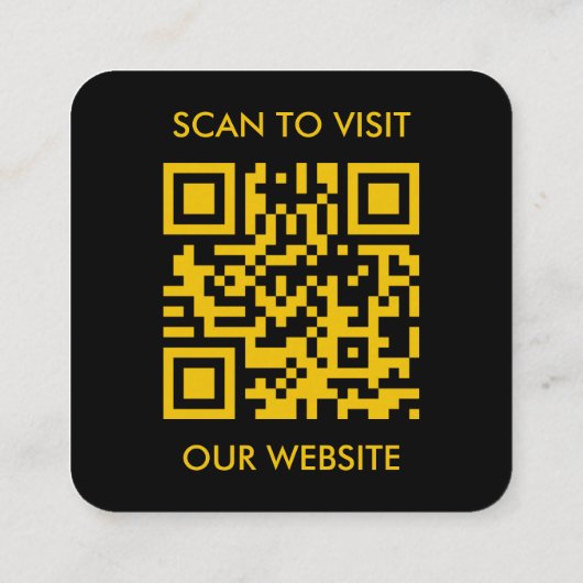 Modern Black Custom Logo and QR Code Square Busine スクエア名刺 (裏面)