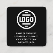 Modern Black Custom Logo and QR Code Square Busine スクエア名刺 (正面)