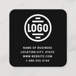 Modern Black Custom Logo and QR Code Square Busine スクエア名刺