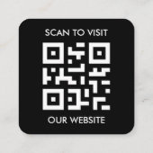 Modern Black Custom Logo and QR Code Square Busine スクエア名刺 (裏面)