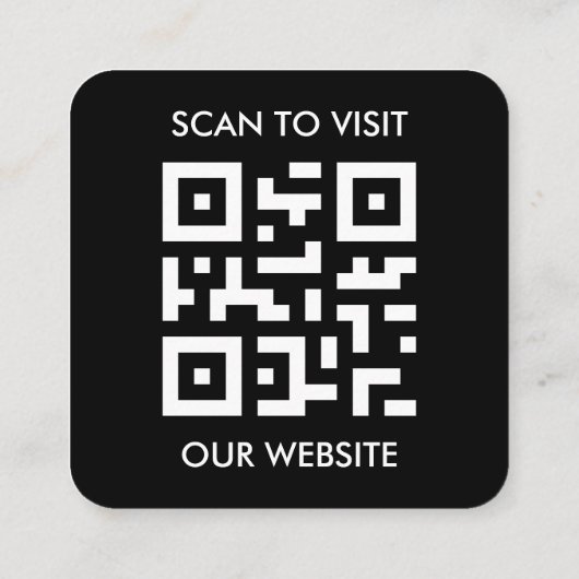 Modern Black Custom Logo and QR Code Square Busine スクエア名刺 (裏面)
