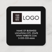 Modern Black Custom Logo & QR Code Square Business スクエア名刺 (正面)