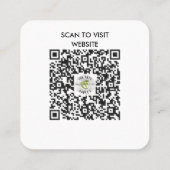 Modern Black Custom Logo & QR Code Square Business スクエア名刺 (裏面)
