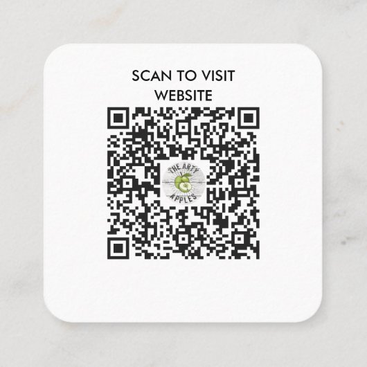 Modern Black Custom Logo & QR Code Square Business スクエア名刺 (裏面)