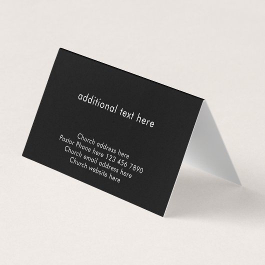 Modern Black Custom Text Christian Church Pastor 名刺 (裏面)