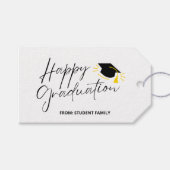 Modern Black Customizable Graduation Gift Tag ギフトタグ (正面(横))