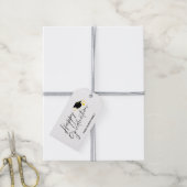 Modern Black Customizable Graduation Gift Tag ギフトタグ (より糸付き)
