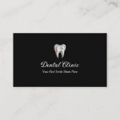Modern Black Dental Clinic Logo QR Code Dentist 名刺 (正面)