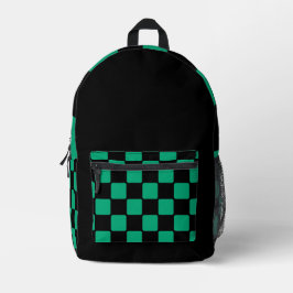 Modern Black Design with Green & Blue  プリントバックパック