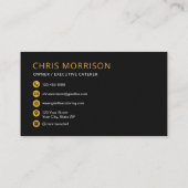 Modern Black Elegant Catering Food 名刺 (裏面)