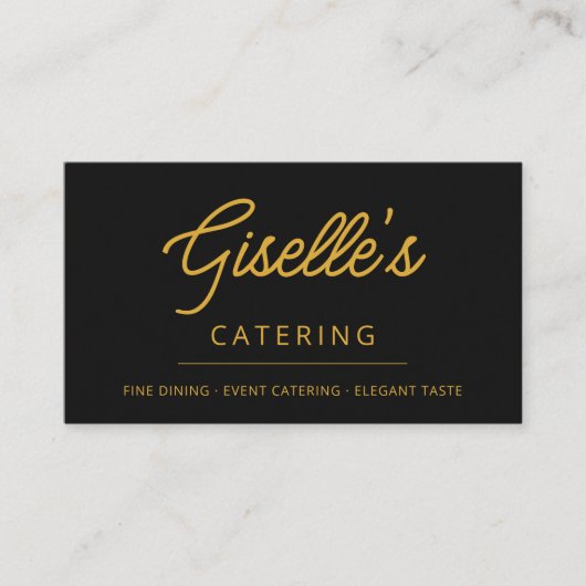 Modern Black Elegant Catering Food 名刺 (正面)